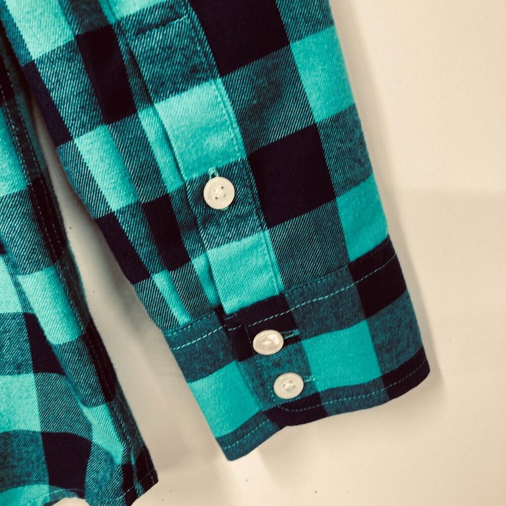 Vineyard Vines‎ Performance Top, Women's 0 (XS), Relaxed Navy & Teal Check - Picture 8 of 11